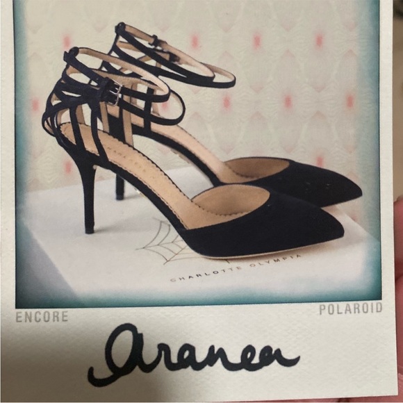 Charlotte Olympia Black Suede Aranea Spider Web d'Orsay Pump Heels Shoes - Picture 3 of 15